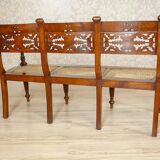 Antique Rosewood Parlor Set with Carved Backrests, Set of 3