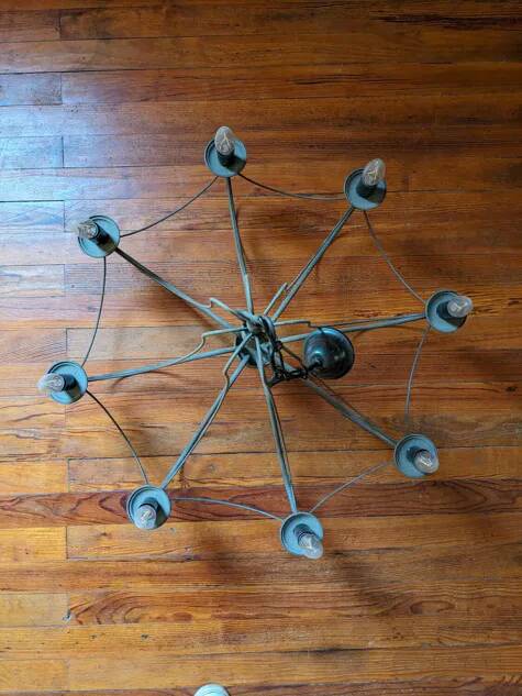 Lustre with 8 wrought iron branches