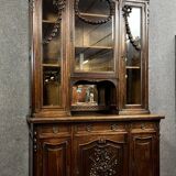 Louis XV / Transition style library buffet in solid oak circa 1880