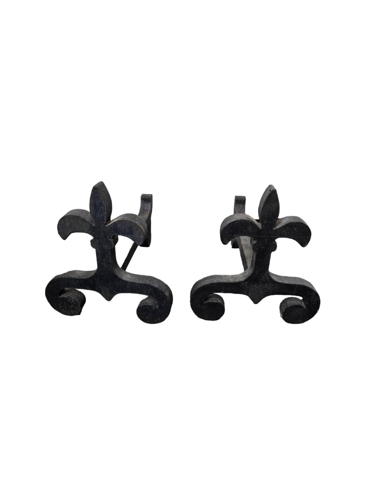 Pair of wrought iron andirons