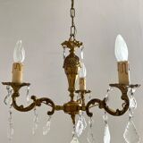 Chandelier with tassels and brass
