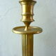 Pair of candlesticks yellow brass fluted barrels