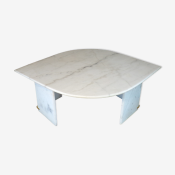 Table basse oeil en marbre blanc