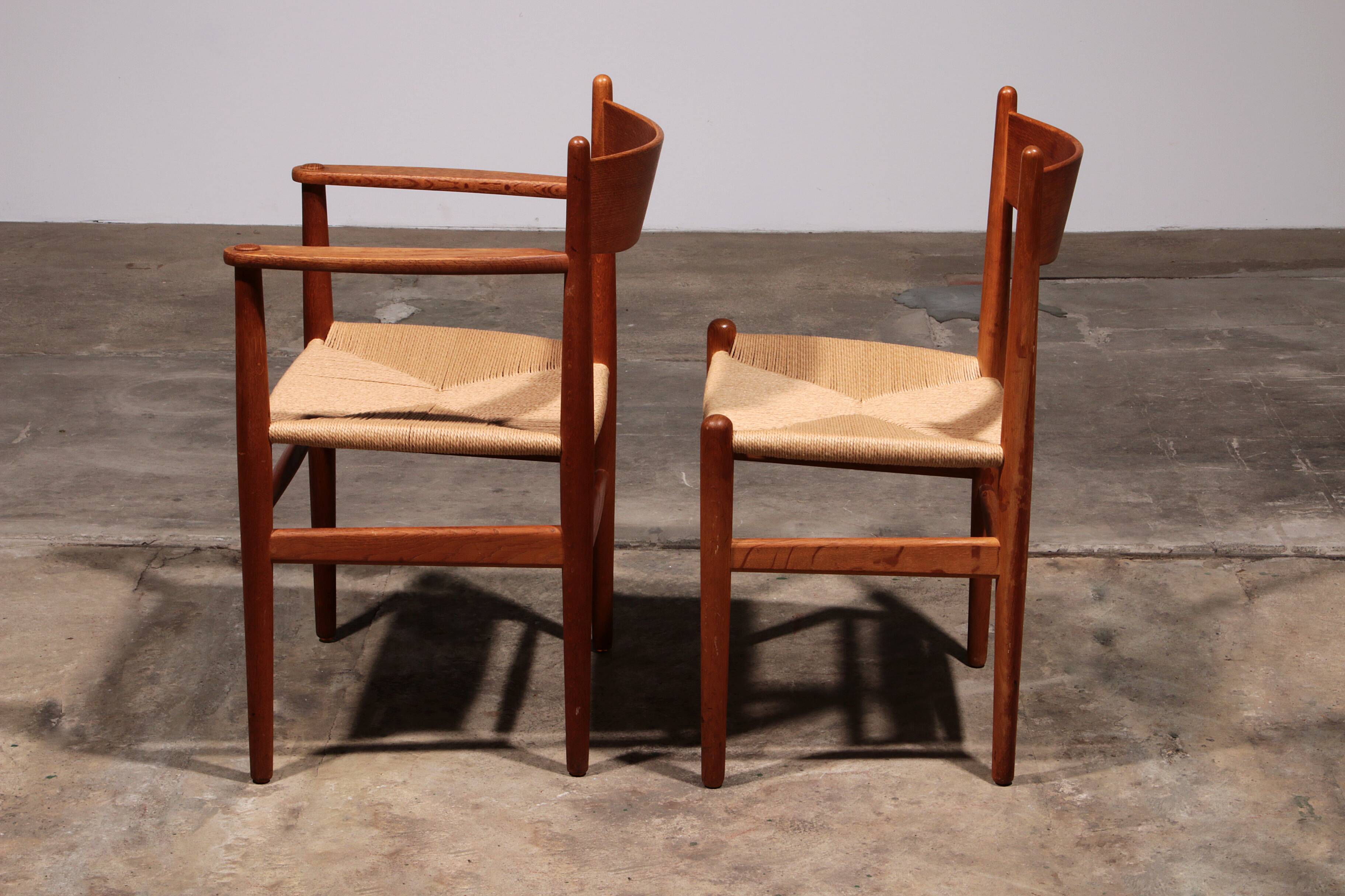 Dining Chairs by Hans Wegner for Carl Hansen & Søn,Denmark 2 CH37 and 2 CH36