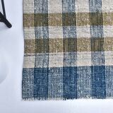scandinavian kilim 290x190 cm , blue beige and  mustard colour.