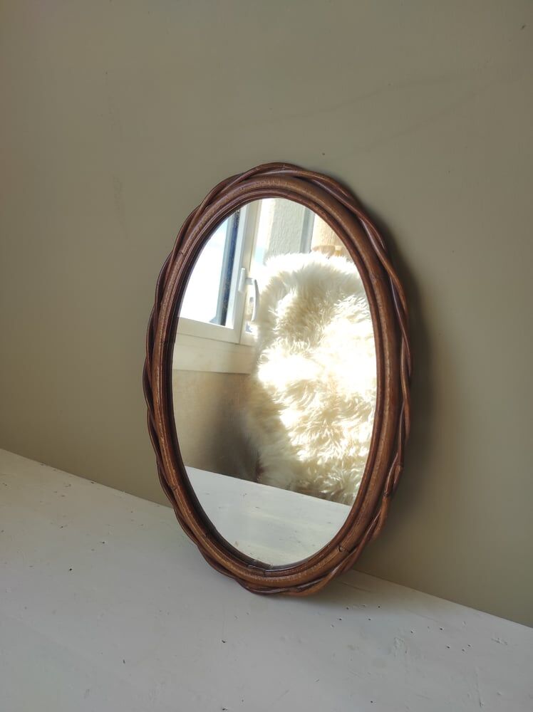 Miroir rotin 40x27cm