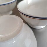 4 bols à rayures en faience