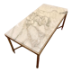 Table basse laiton et marbre blanc style Louis XVI