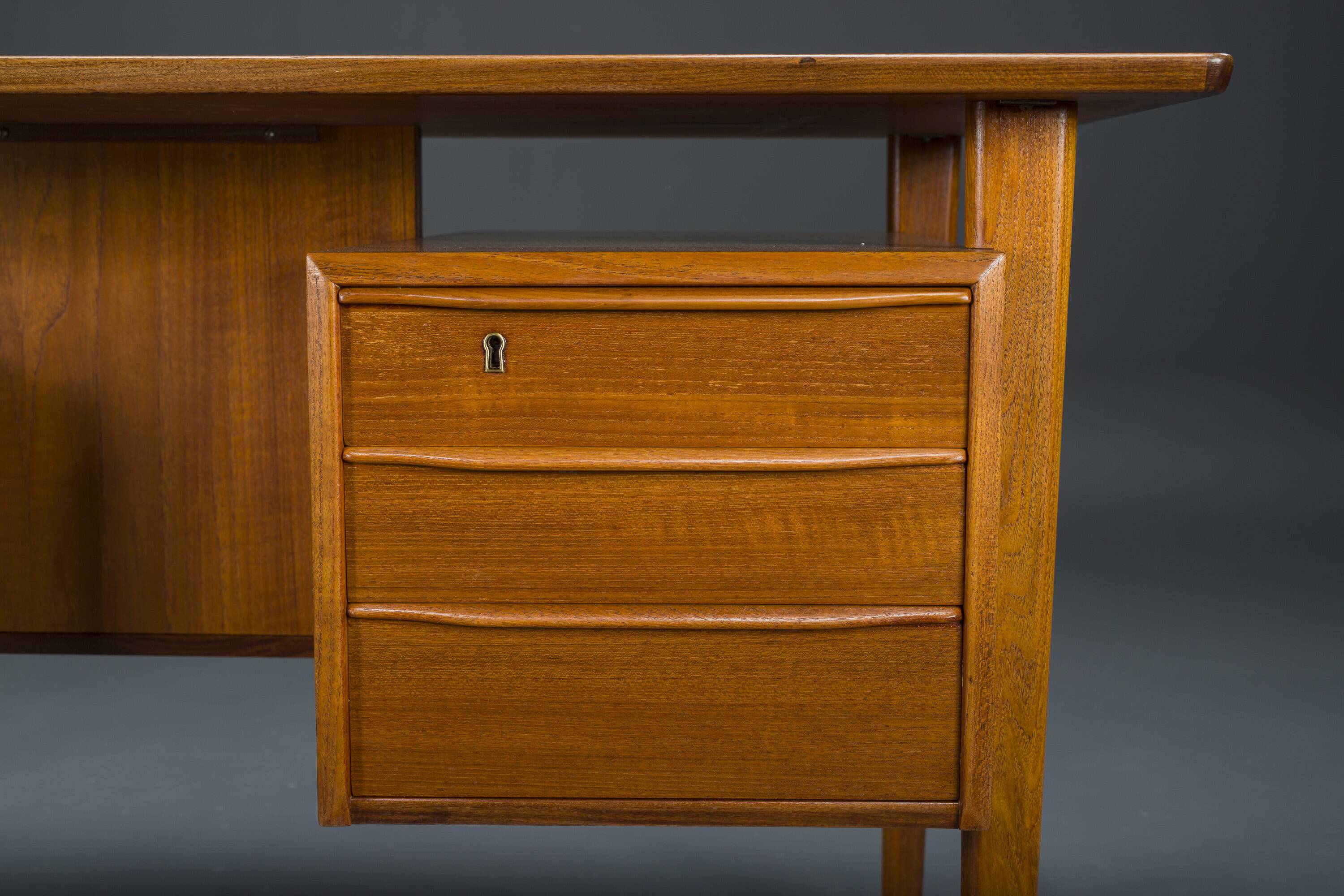 Danish Teak Desk by Peter Lovig Nielsen for Hedensted Mobelfabrik, 1960s