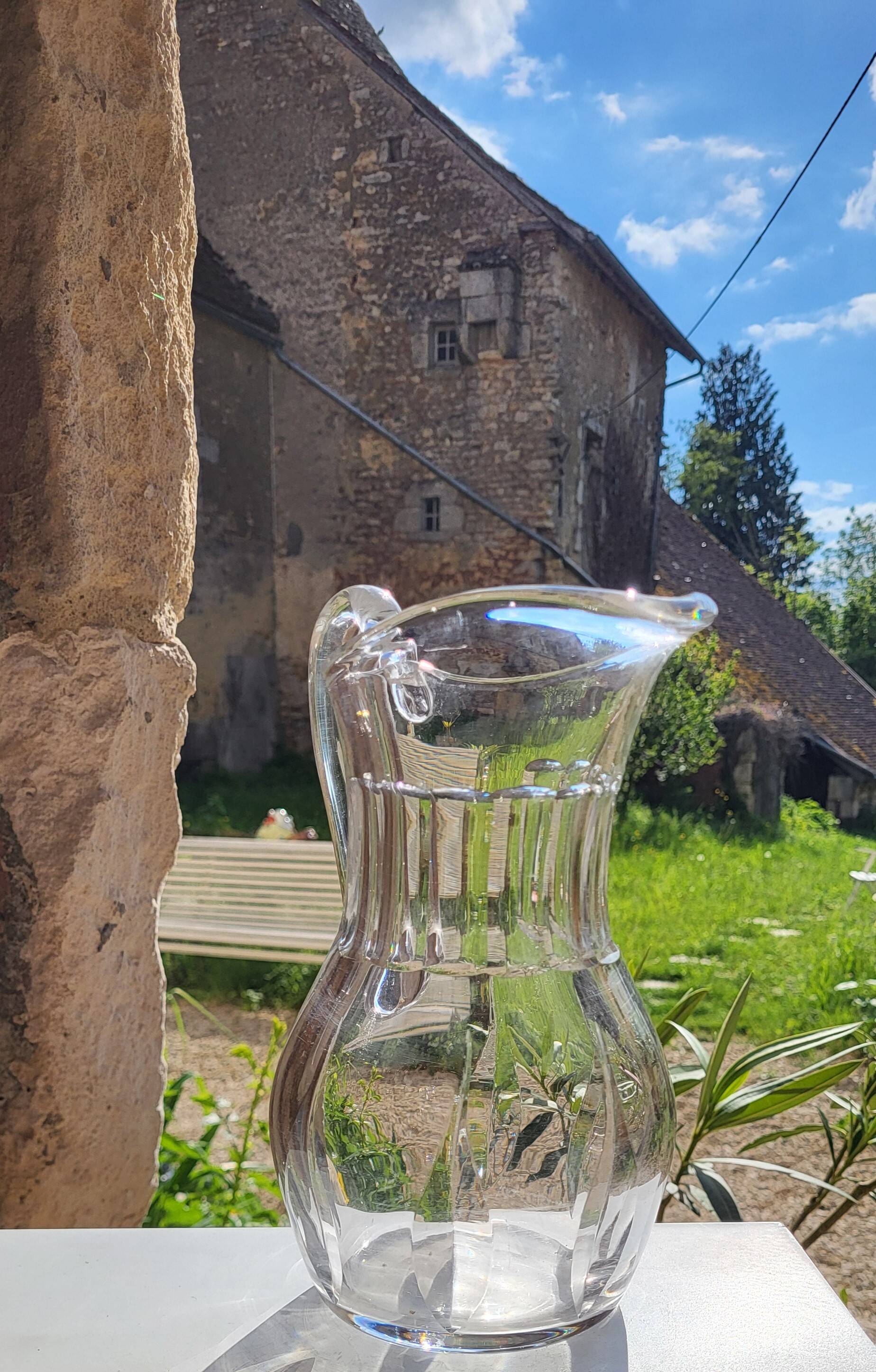 Crystal pitcher from Saint Louis, Cerdagne model.