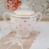 Sugar Lunéville KG France white decoration gold stars