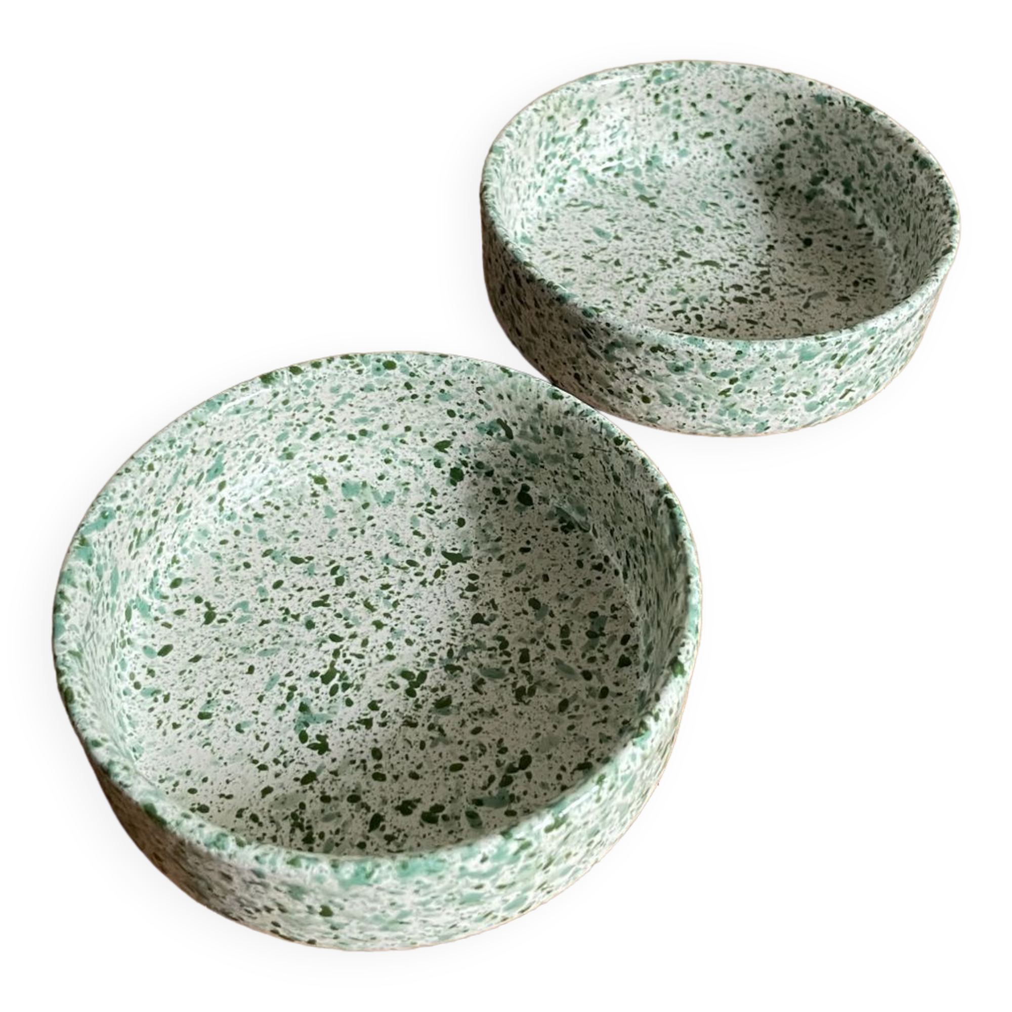 Green spotted ceramic ramekin