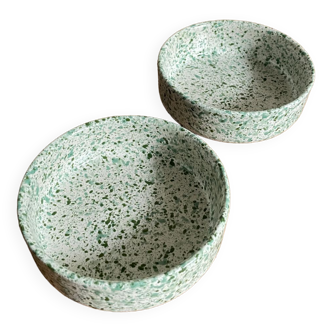 Green spotted ceramic ramekin