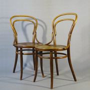 Two chairs No. 14, circa 1890 by Fuchs and Freud Bielitz, original patina