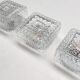 Set of 3 ice glass ceiling lamps, 1970s
