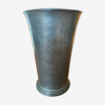 Vase, tall pewter goblet