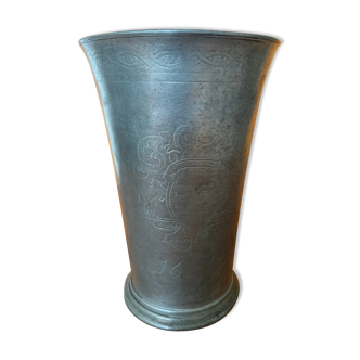 Vase, tall pewter goblet
