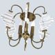 Ceiling lamp in brass and glass in the style of Angelo Brotto, 1950s.