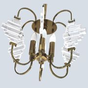 Suspension en laiton et verre dans le style d’Angelo Brotto, 1950s