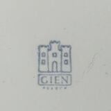 Set of 4 flat plates of the earthenware factory of Gien bamboo decoration - Vintage