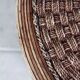 Round coffee table in braided cord and rattan, 1970.
