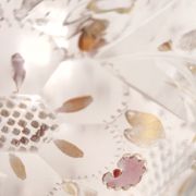 Glass vase carved and painting by hand. France 1940s.