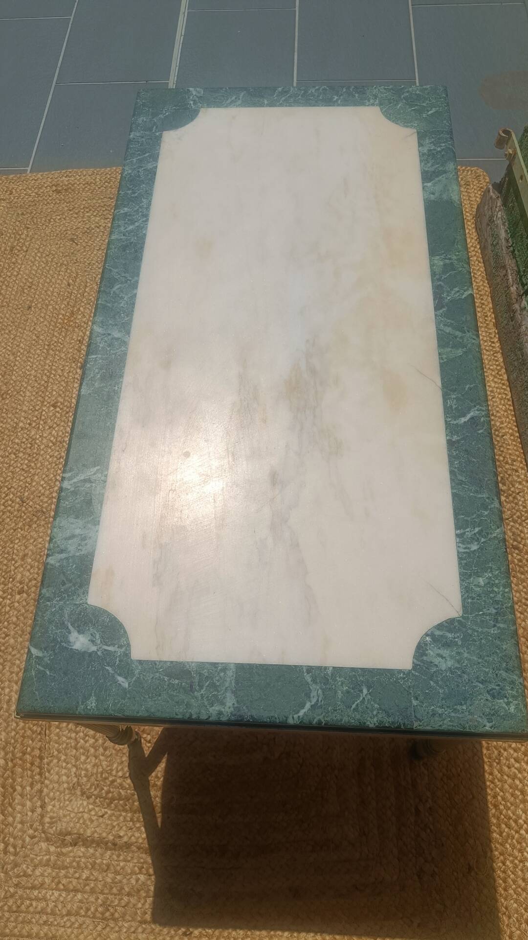Marble & brass coffee table – Maison Jansen style – 1970s