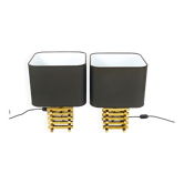 Pair of Romeo Rega table lamps in brass from the mid-century, Italy, 1970s.