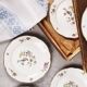 Set of 6 flat plates, Condé de Digoin Sarreguemines model.