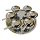Vintage Stainless Steel Ice Cream Cups, Spoons and Trays