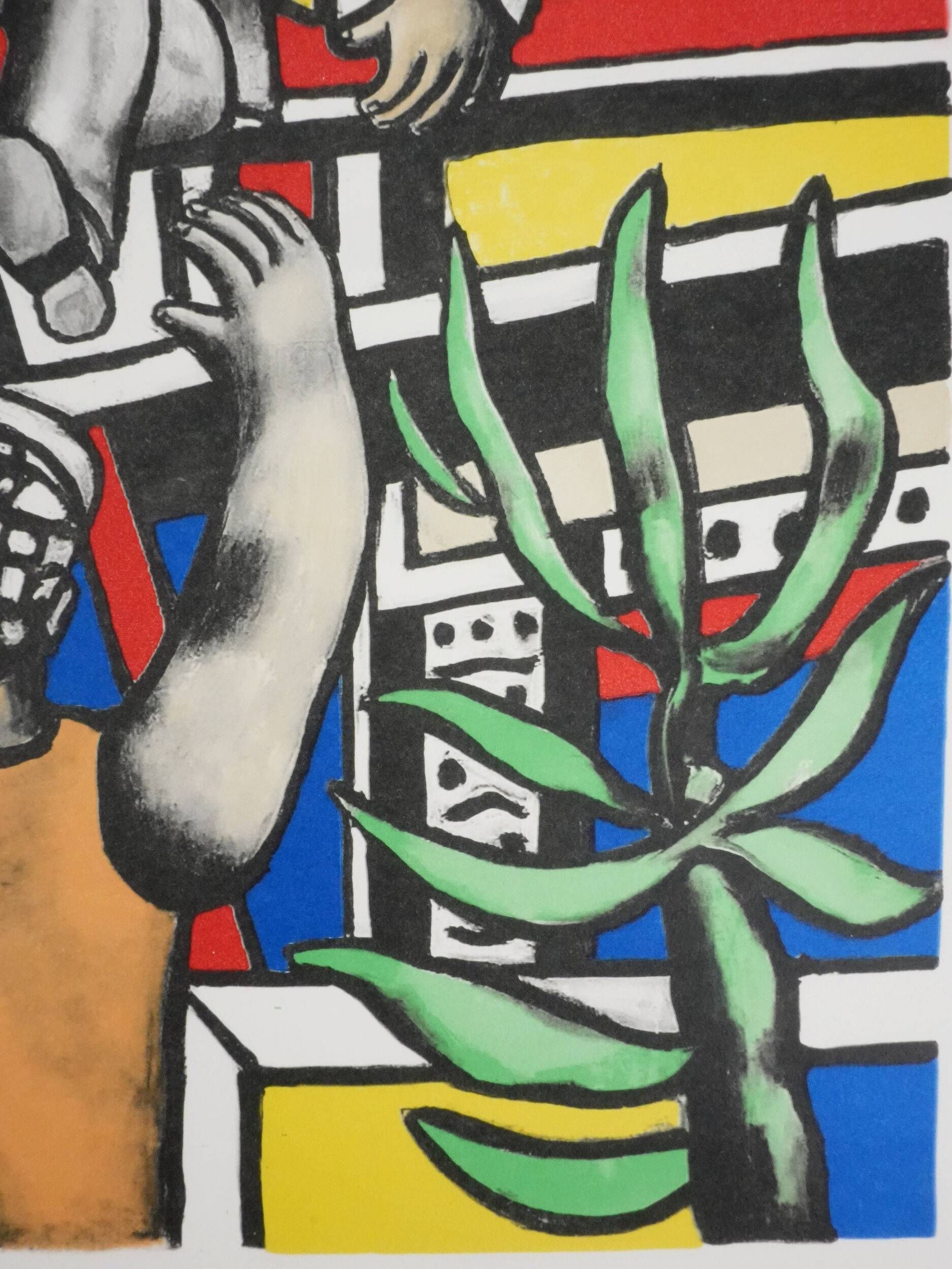 Fernand leger: the builders at the palm tree, signed lithograph