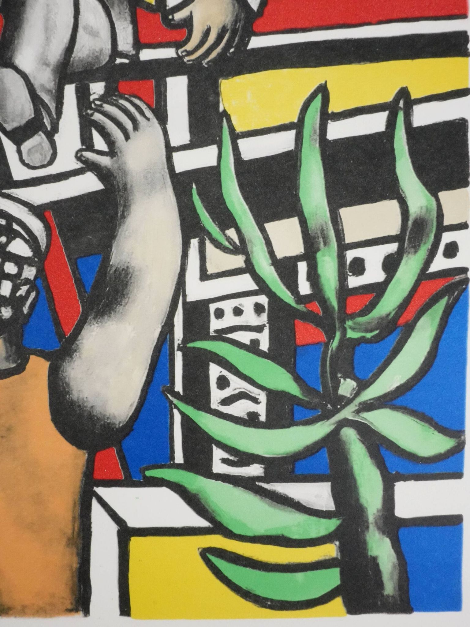 Fernand leger : les constructeurs au palmier, lithographie signée