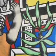 Fernand leger : les constructeurs au palmier, lithographie signée