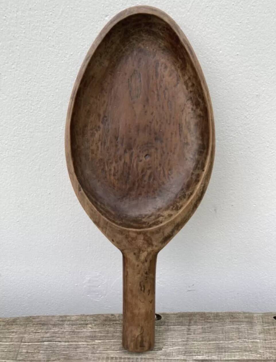 Ethnic handmade wabi sabi wooden spoon dish