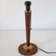 Recycled vintage lamp — spindle wooden base, pleated green linen shade