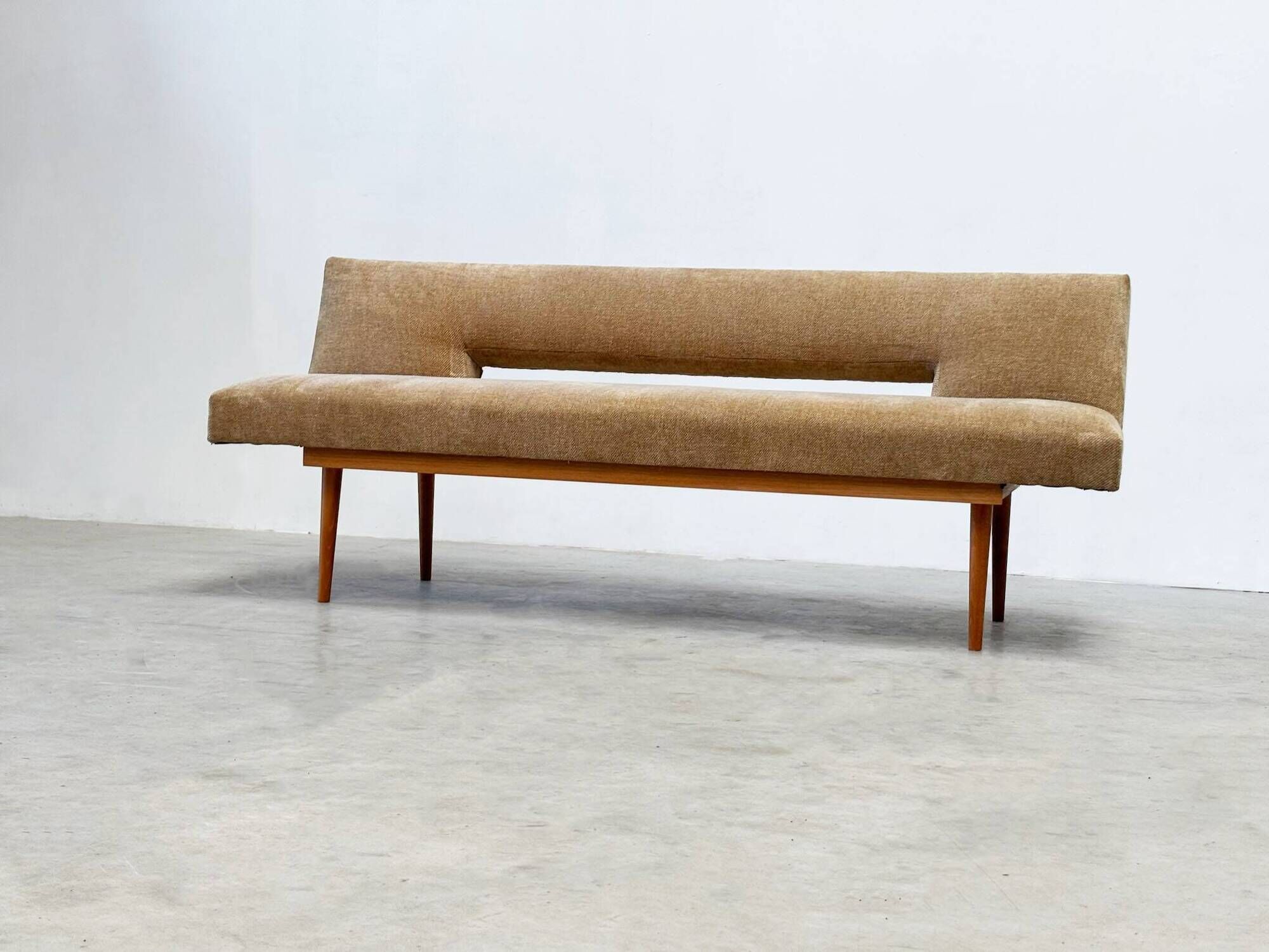 1970's German wooden sofa / daybed