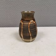 Small ceramic vase with "runny" glaze. Denmark 1980s.