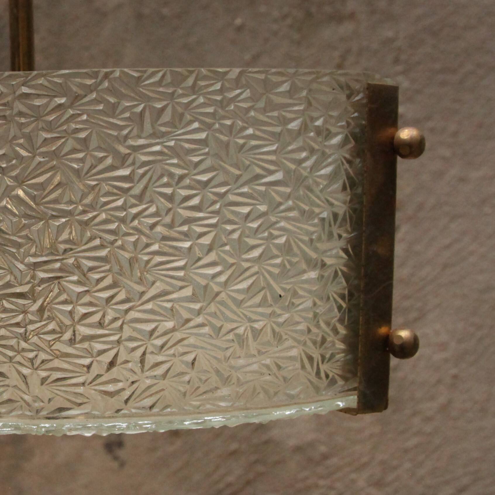 Glass and brass pendant light