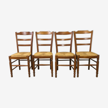 4 chaises Baumann paillées