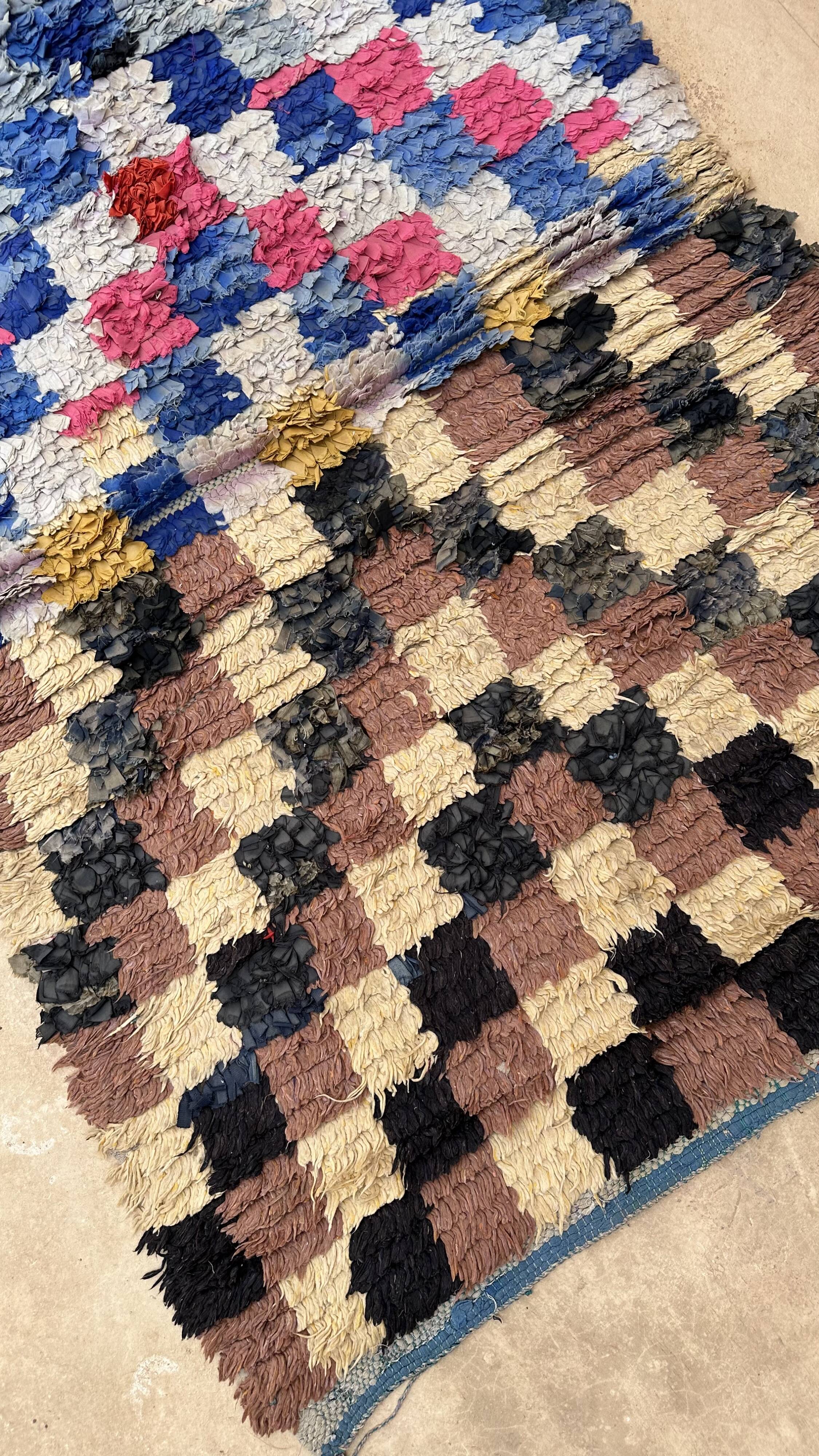 Colorful Boucherouite Berber rug - 93 x 134 cm