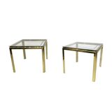 Tables d'appoint en laiton et chrome des années 1970 Renato Zevi Glass