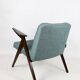 Bunny armchair in blue tweed by Józef Chierowski, 1970s