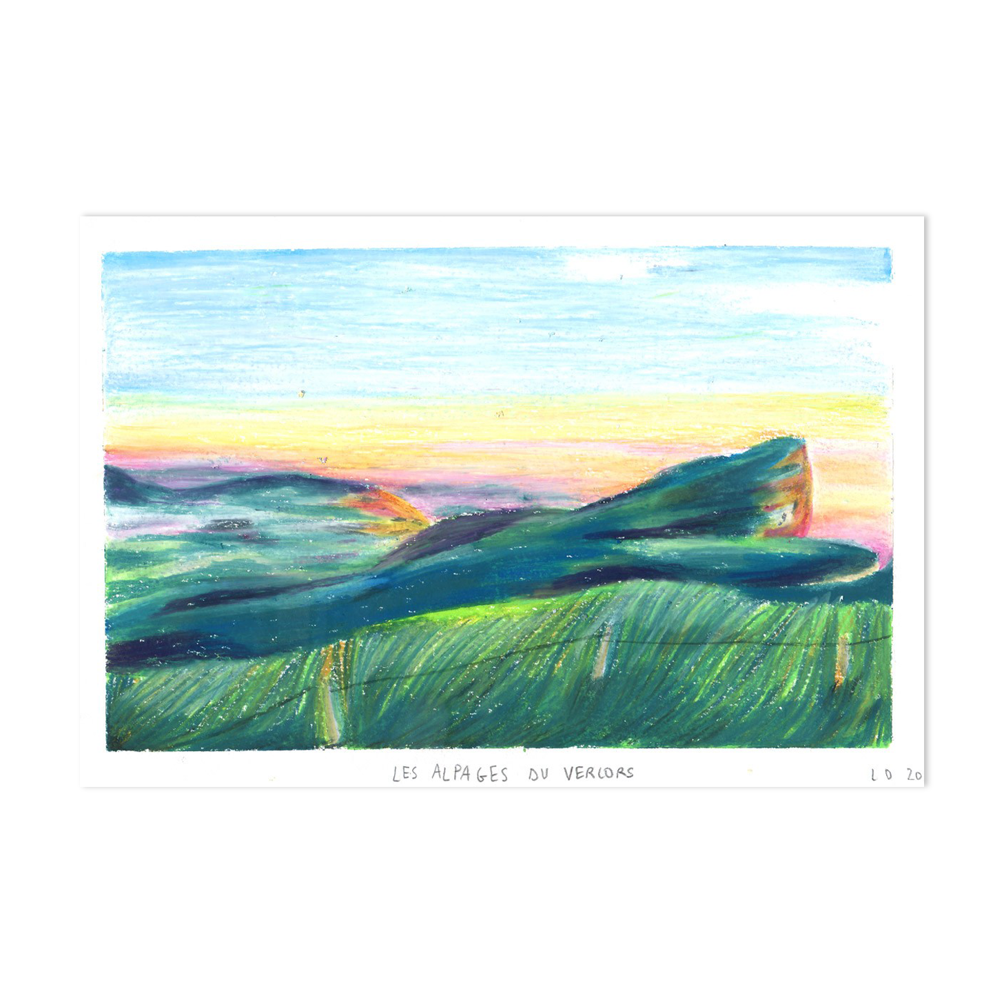 Original drawing "The pastures of the Vercors"