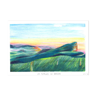 Original drawing "The pastures of the Vercors"