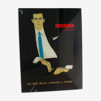 Advertising poster painting on glass Noveltex fabrics shirt after Gruau