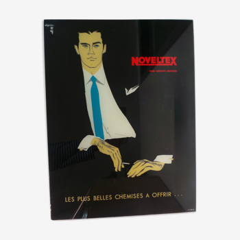 Affiche publicitaire peinture sur verre Noveltex tissus chemise d'apres Gruau