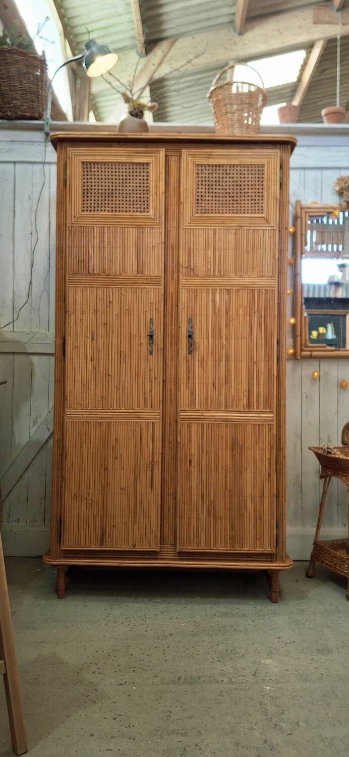 Rattan wardrobe