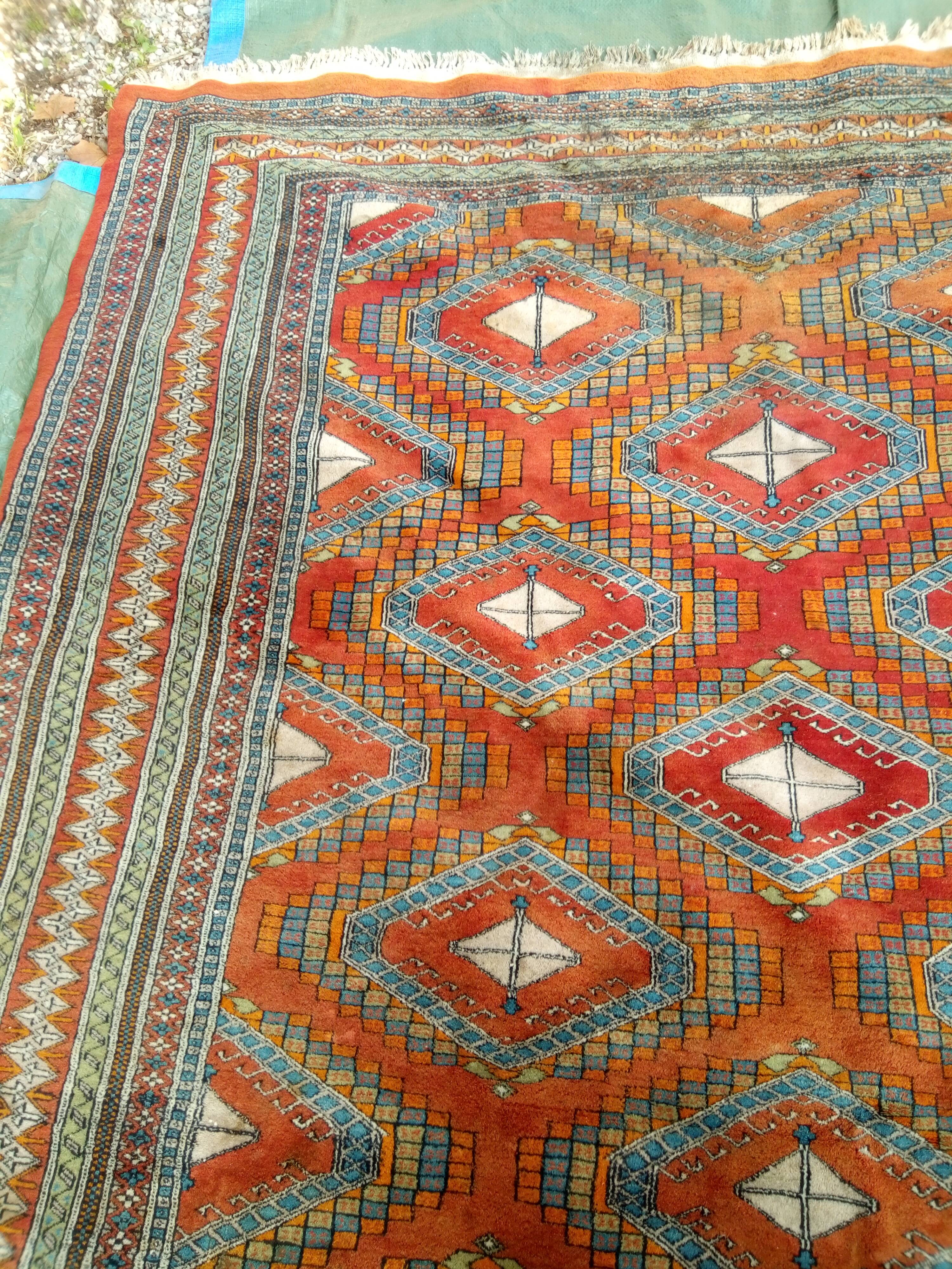 Old oriental rug made hands 280x195cm