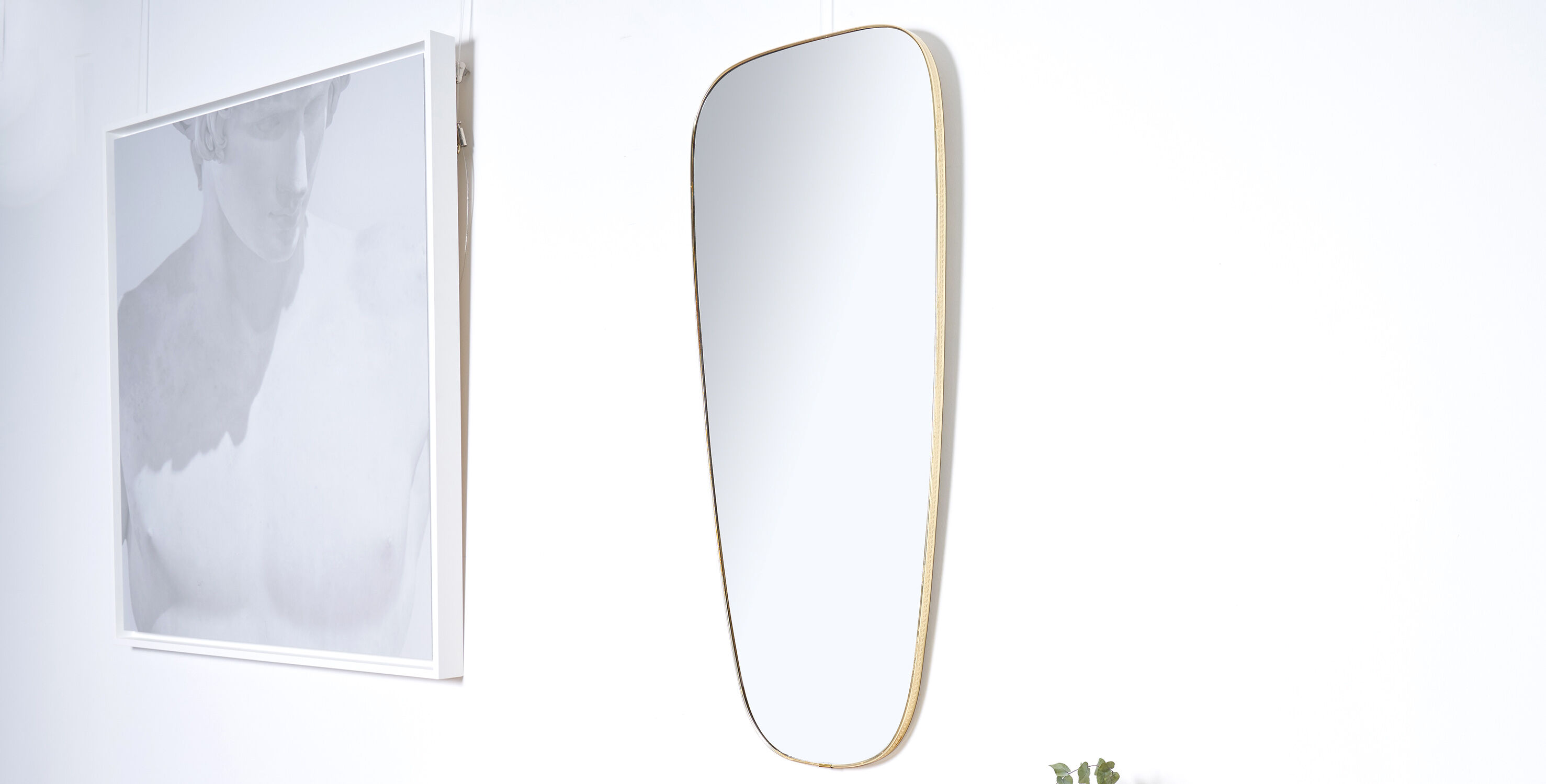 Miroir rétroviseur doré 1950