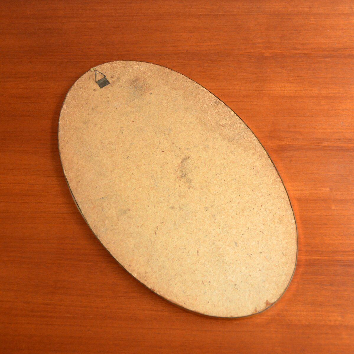Brass 1960's vintage oval mirror, 36x61cm
